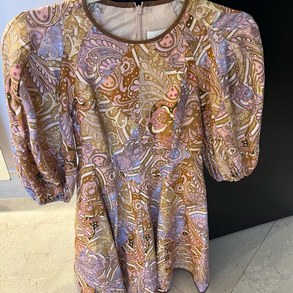 Concert Paisley Day Mini Dress In Patchwork Paisley In Multi